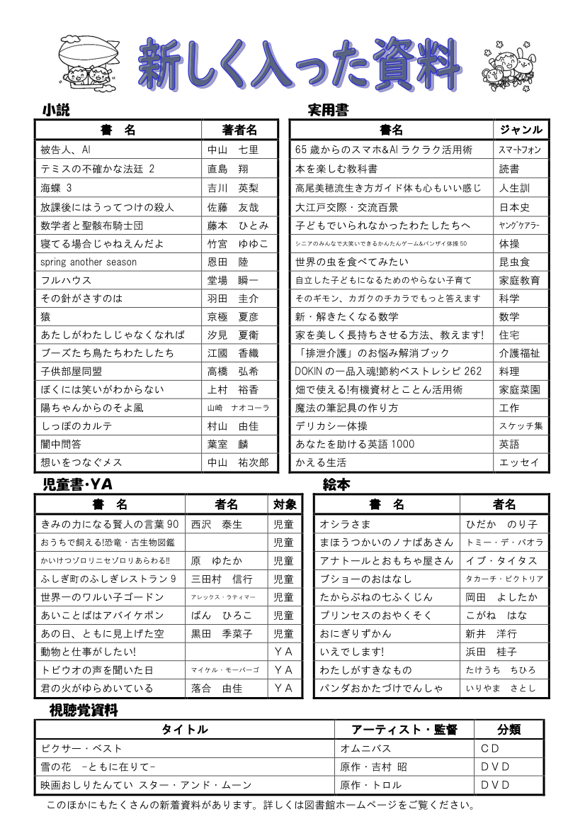 図書館だよりＮｏ，１７４　裏