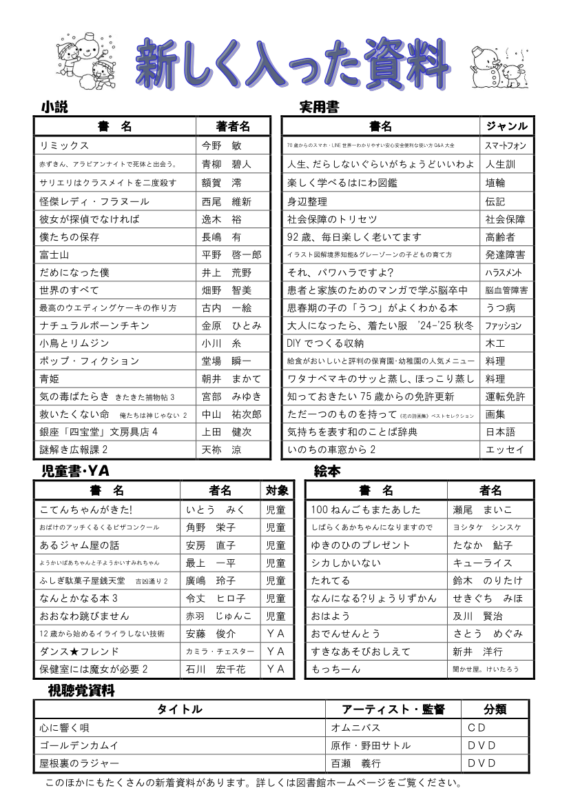 図書館だよりＮｏ．１６０　裏