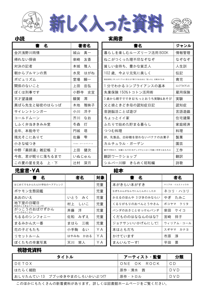 図書館だよりＮｏ．１６８　裏