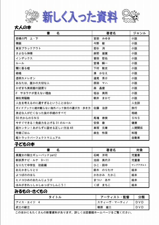 図書館だよりＮｏ．４２　裏